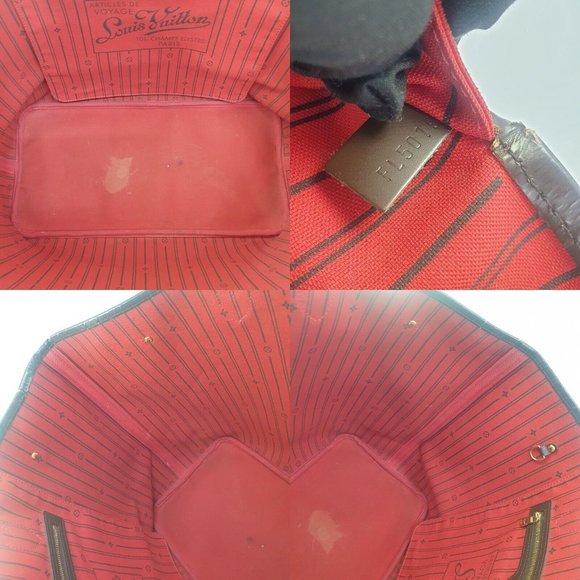 LOUIS VUITTON Neverfull GM Damier Ebene N51106 Genuine Tote Shoulder  bag - Picture 8 of 16